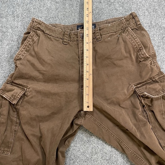 Vintage Abercrombie Cargo Pants Mens 30x32 (fits 30x29) Brown Baggy Y2K Skater - Picture 8 of 12